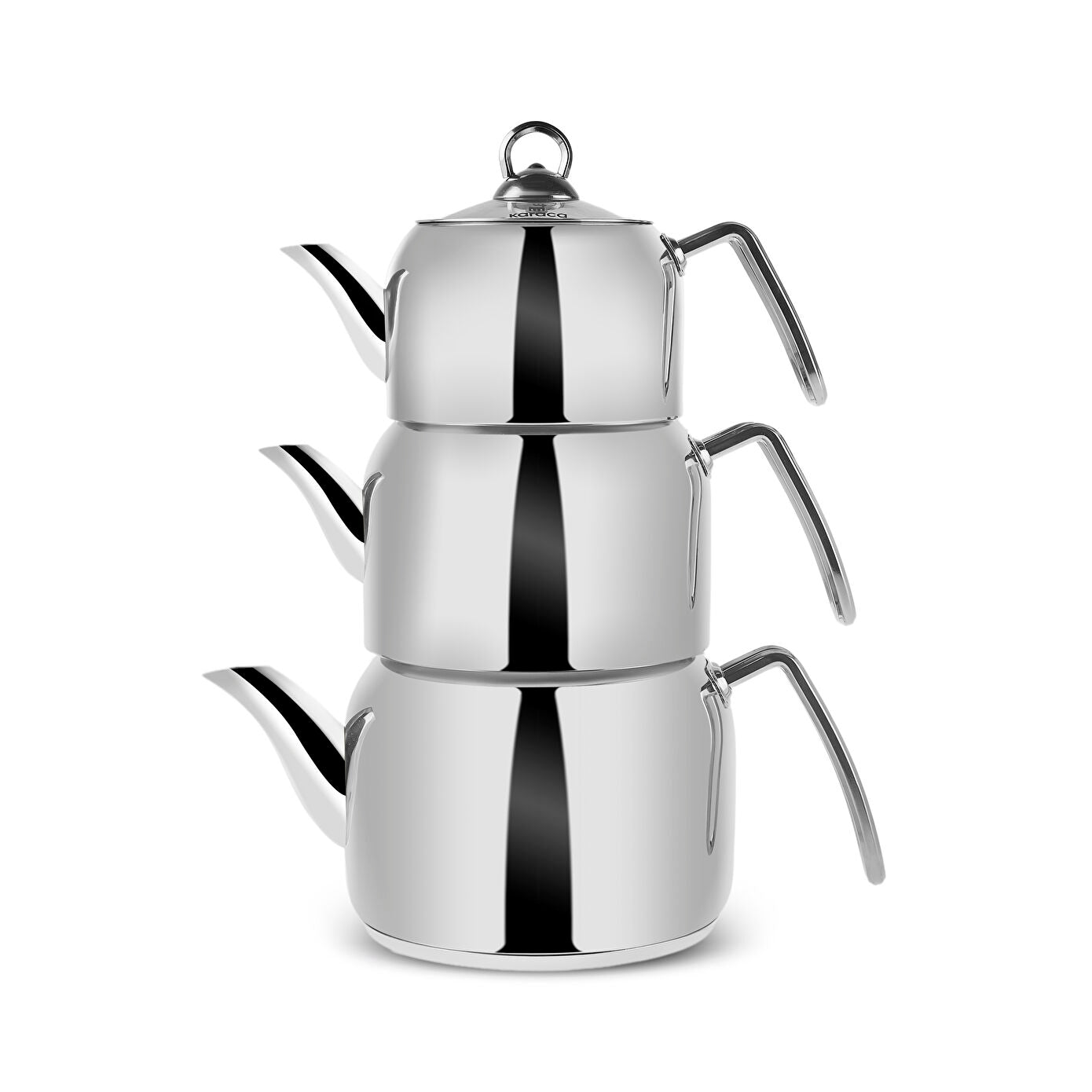 Karaca Tres Metal Teapot Set of 3 with Induction Base