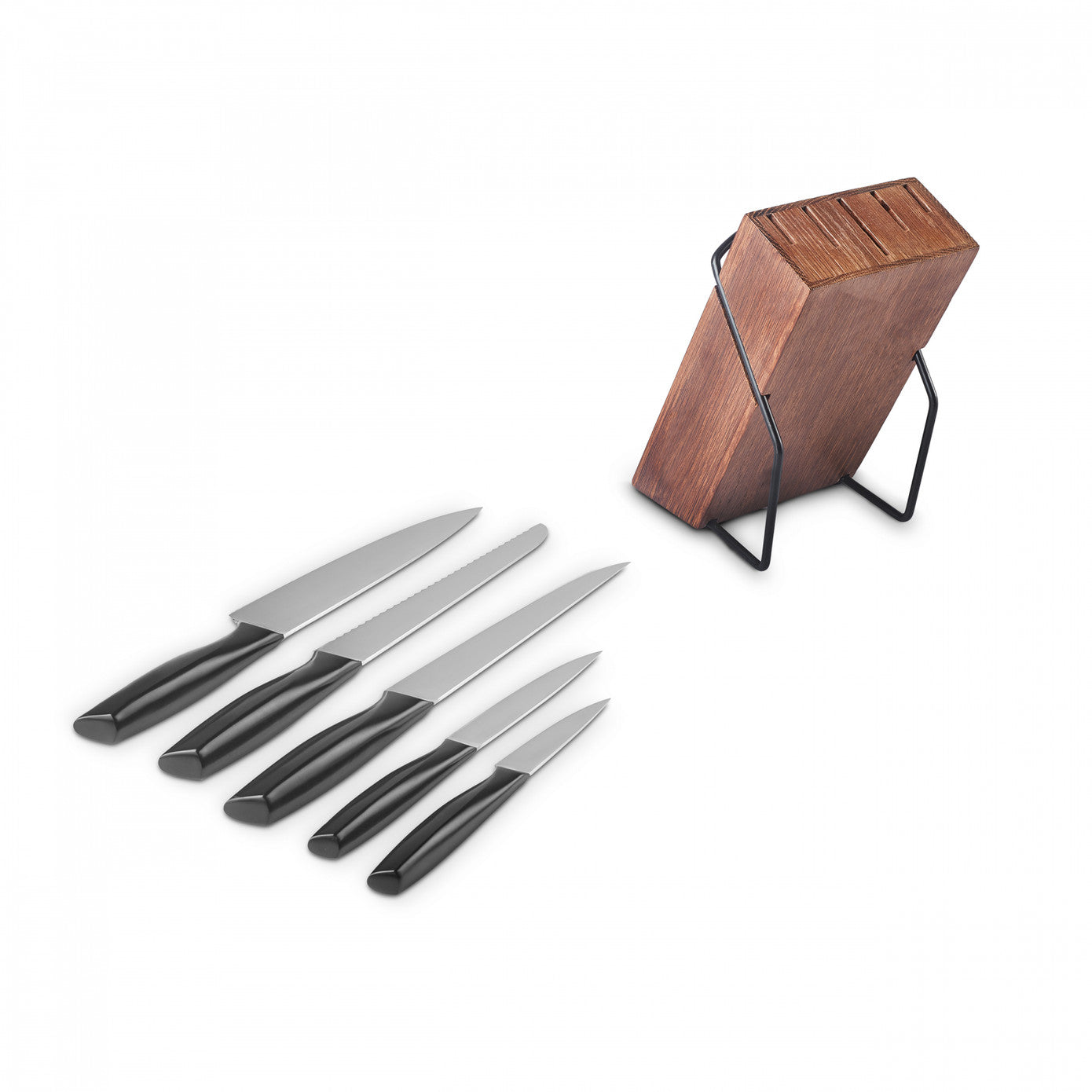 Karaca Dina 6 Piece Knife Set with Wooden Stand