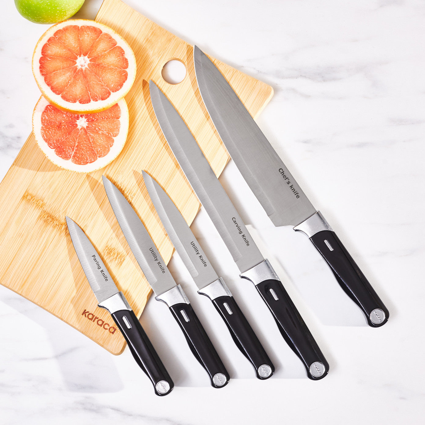 Mastermaid 6 Piece Knife Set Black