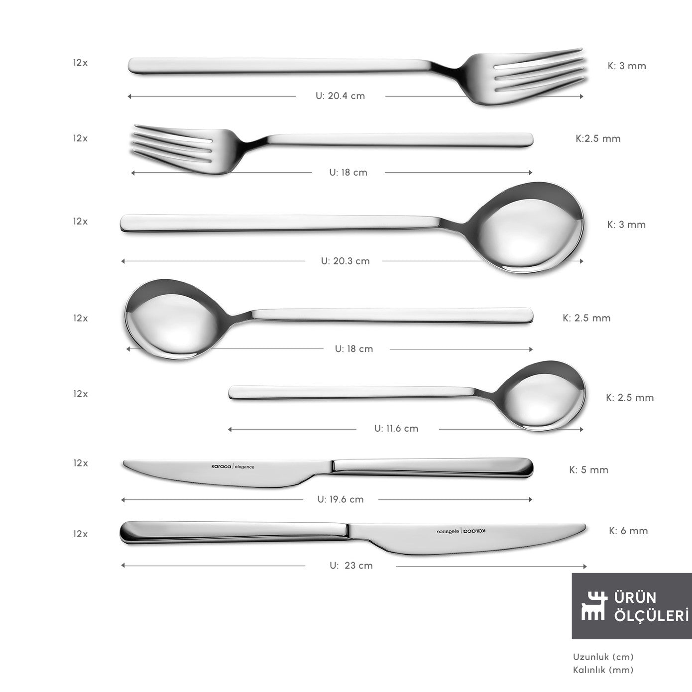 Elegance Gale Platinum 12 Person 84 Piece Cutlery Set