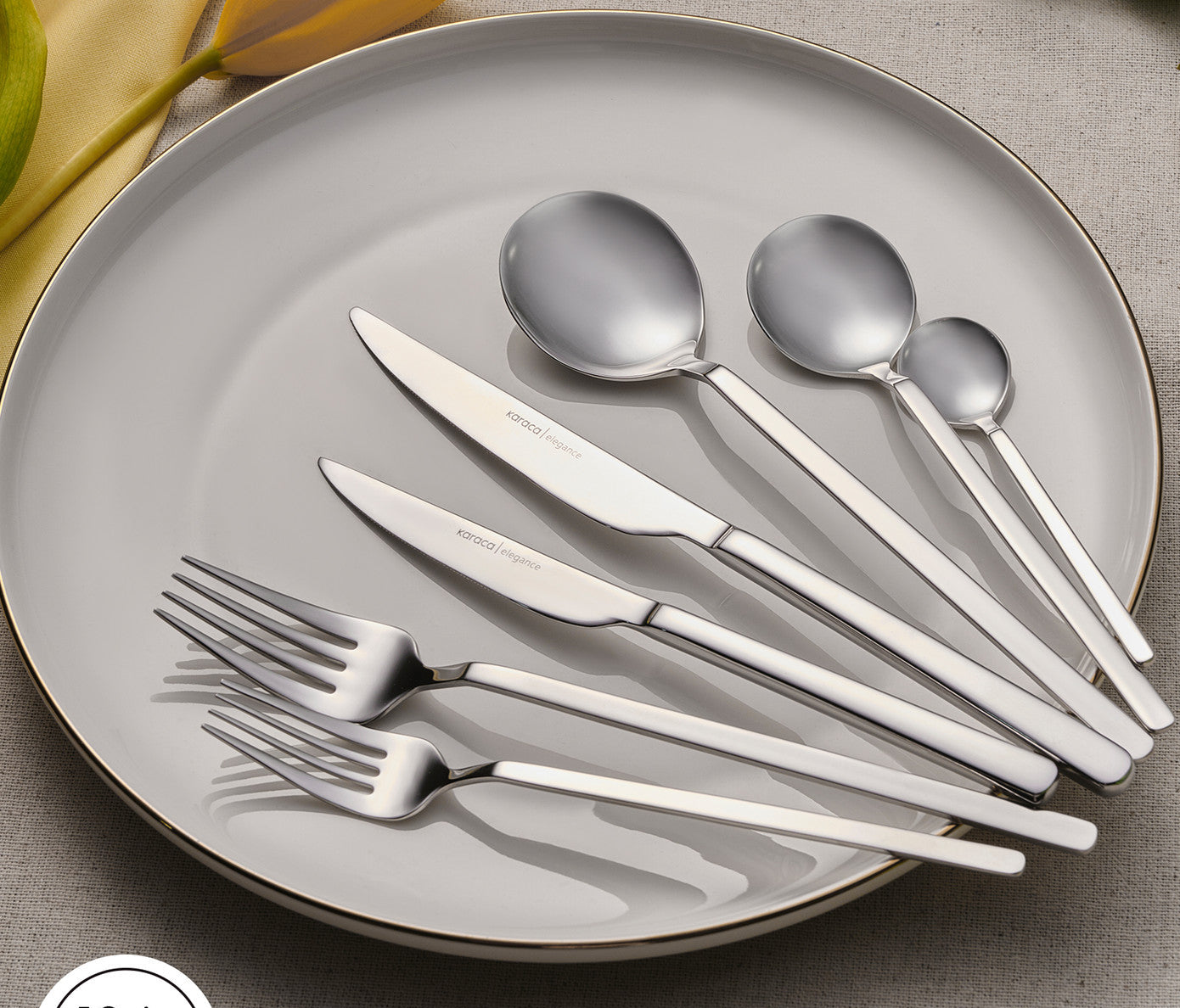 Elegance Gale Platinum 12 Person 84 Piece Cutlery Set