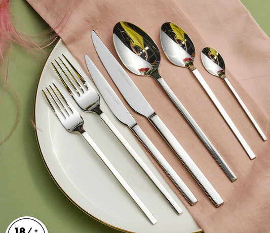 Elegance Pallas Platinum 84 Piece Cutlery Set for 12 People