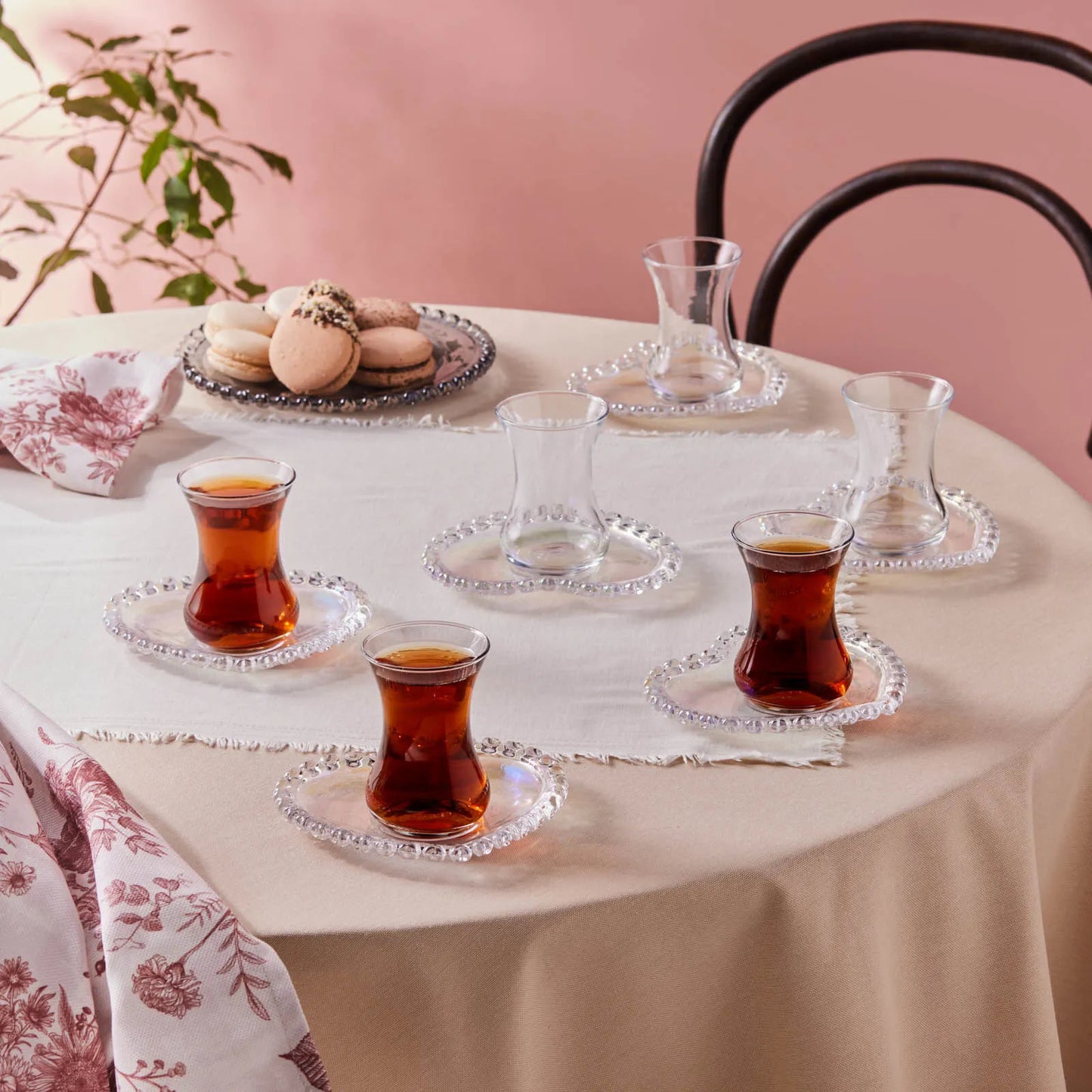 Karaca Rory 6-Person 12-Piece Tea Set 130ml