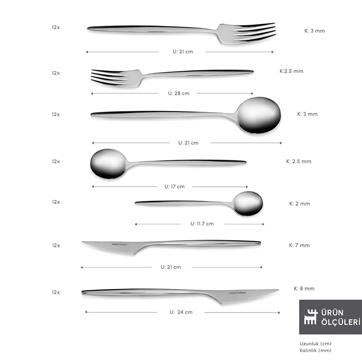 Elegance Braga Platinum 84 Piece Cutlery Set for 12 People