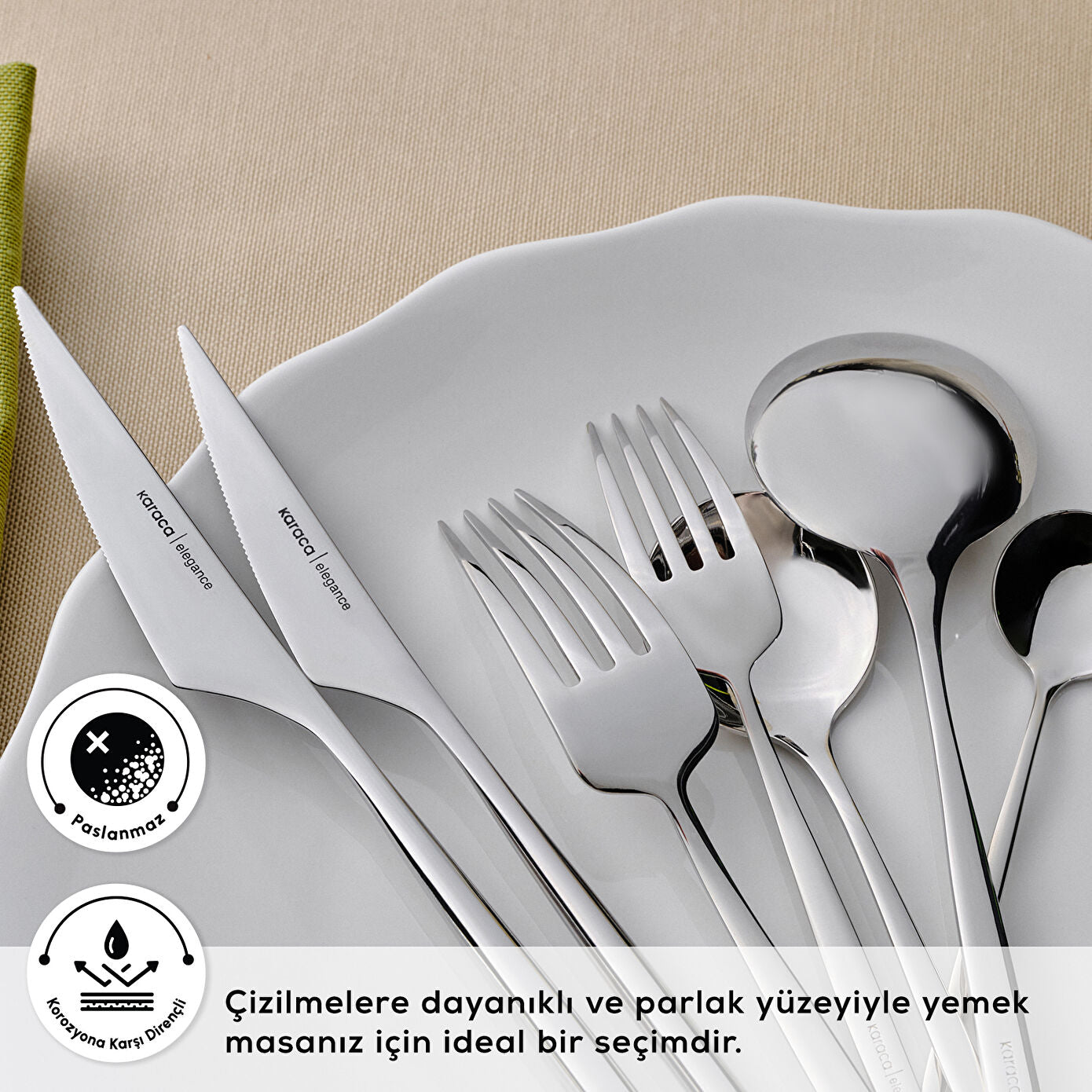 Elegance Braga Platinum 84 Piece Cutlery Set for 12 People