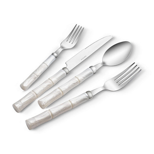 Karaca Ember Cream 24 Piece Cutlery Set for 6 People