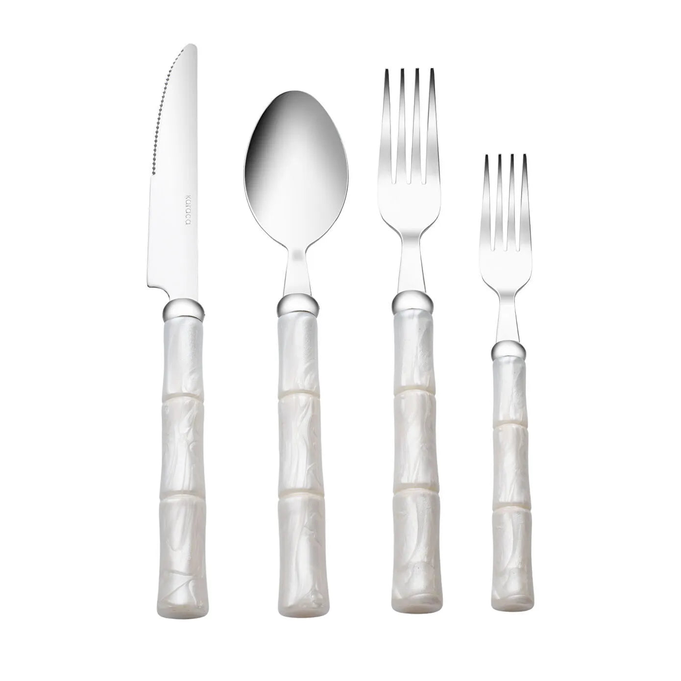 Karaca Ember Cream 24 Piece Cutlery Set for 6 People
