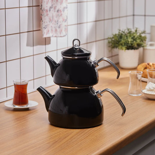 Loreto Enamel Teapot, Black