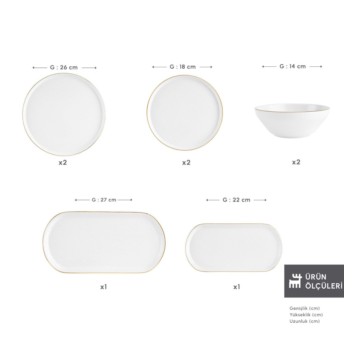 Karaca Soft 8 Piece Dinner Set for 2 People
