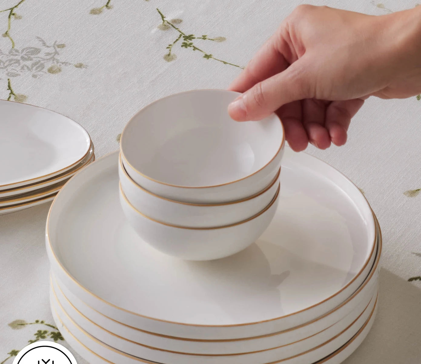 Forever Bone Fika 22 Piece 6 Person Breakfast Set Gold