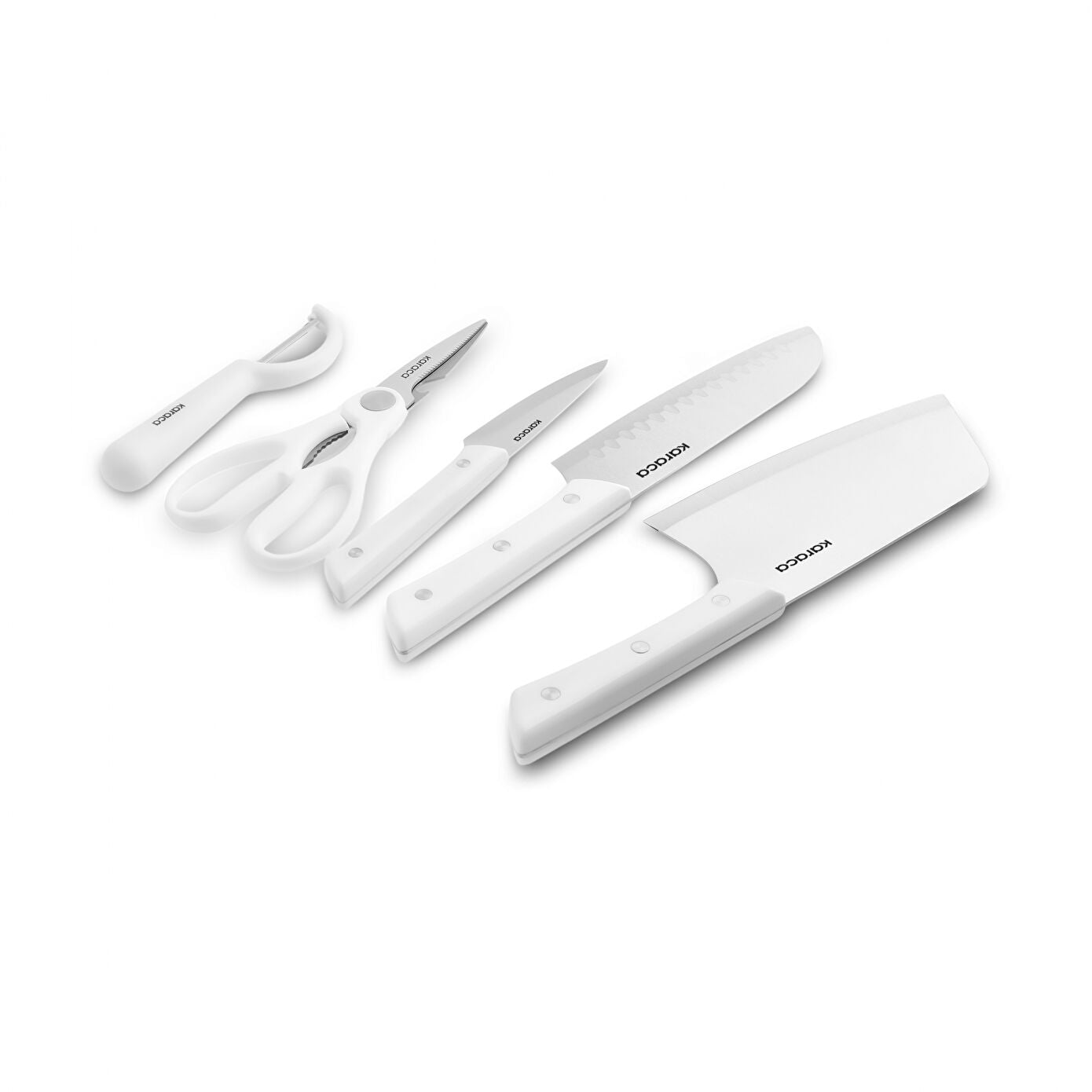 Karaca Markus Cleaver 5 Piece Knife Set White