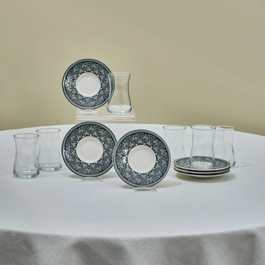 Lenny 12 Piece Tea Set for 6 People - Black