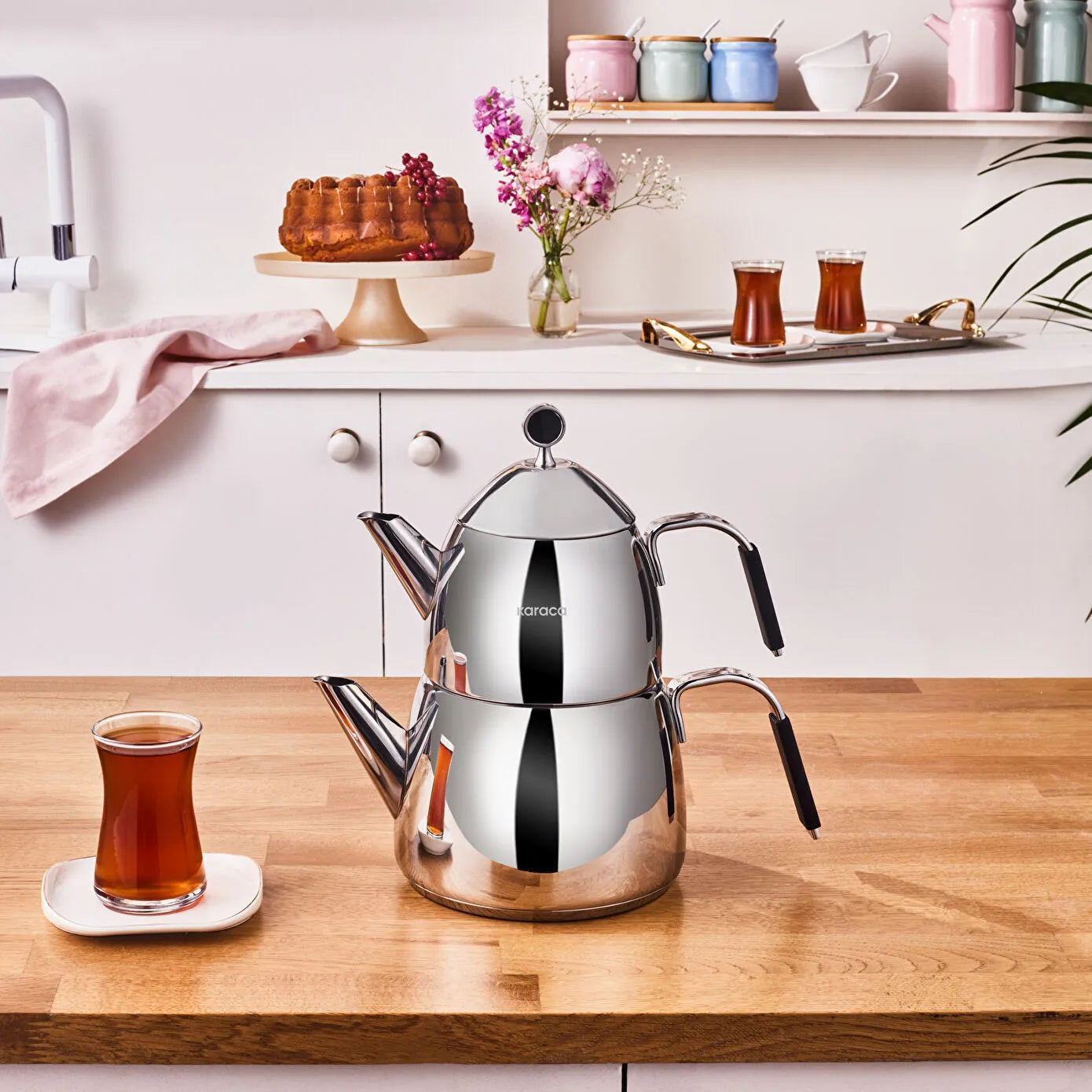 Rodos Induction Base Maxi Teapot Set, Black