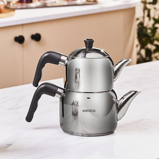 Karaca Nero Maxi Teapot Set Black