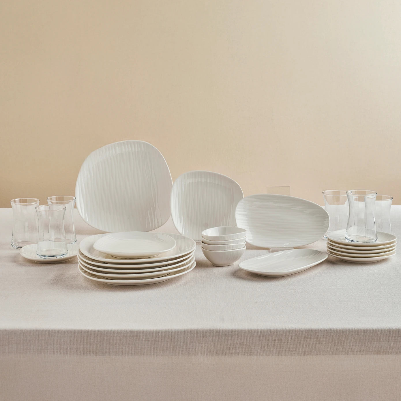 Forever Bone Oyster 26 Piece Breakfast Set for 6 People