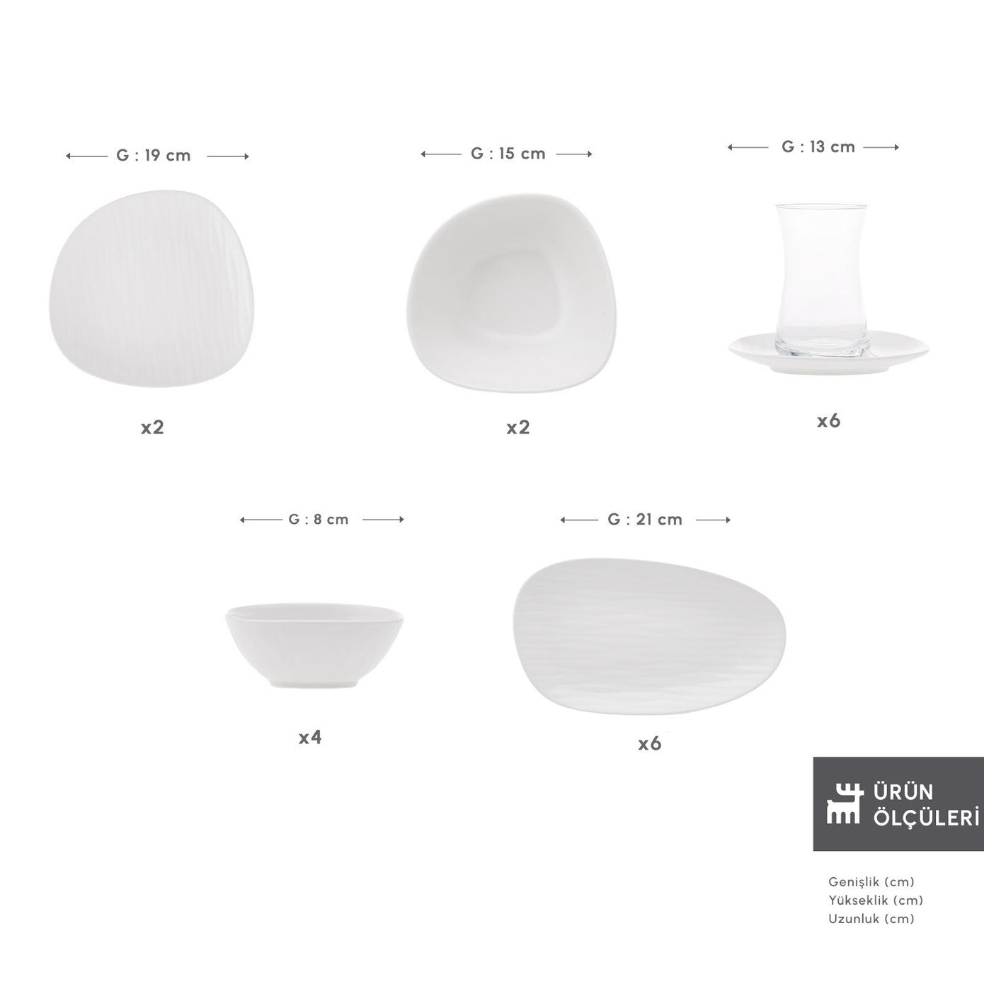 Forever Bone Oyster 26 Piece Breakfast Set for 6 People