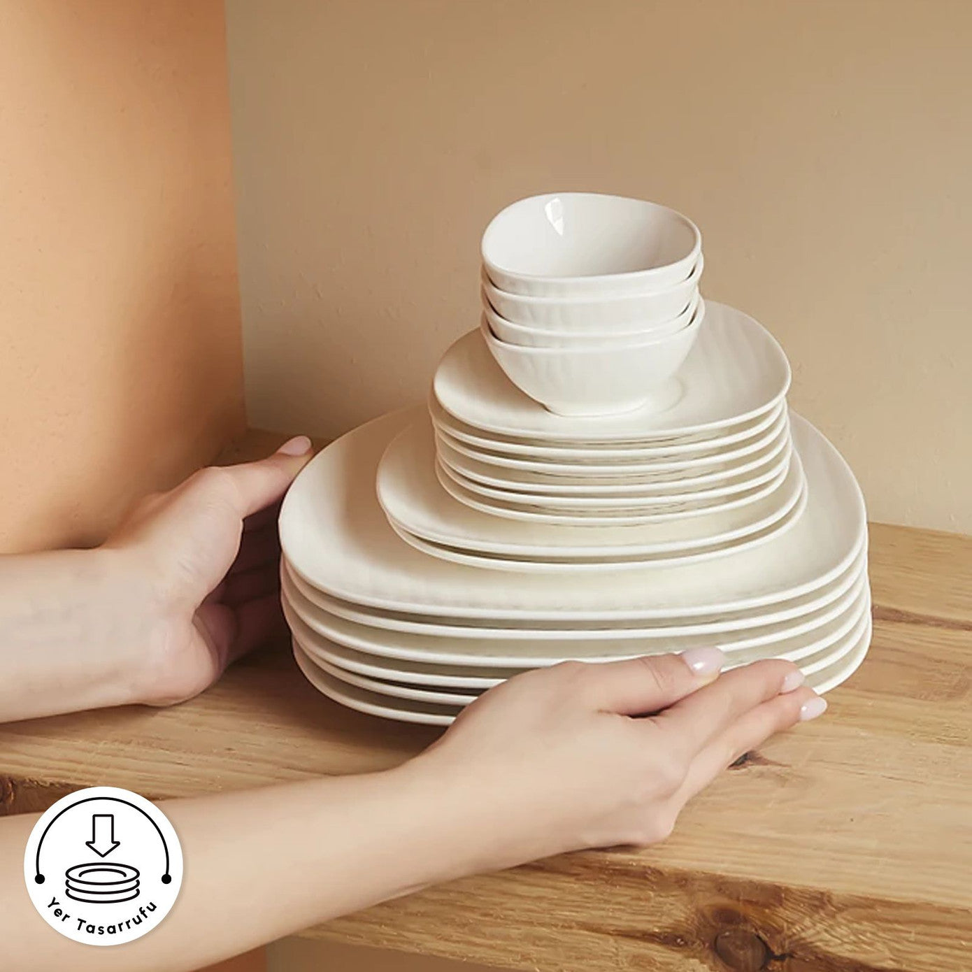 Forever Bone Oyster 26 Piece Breakfast Set for 6 People