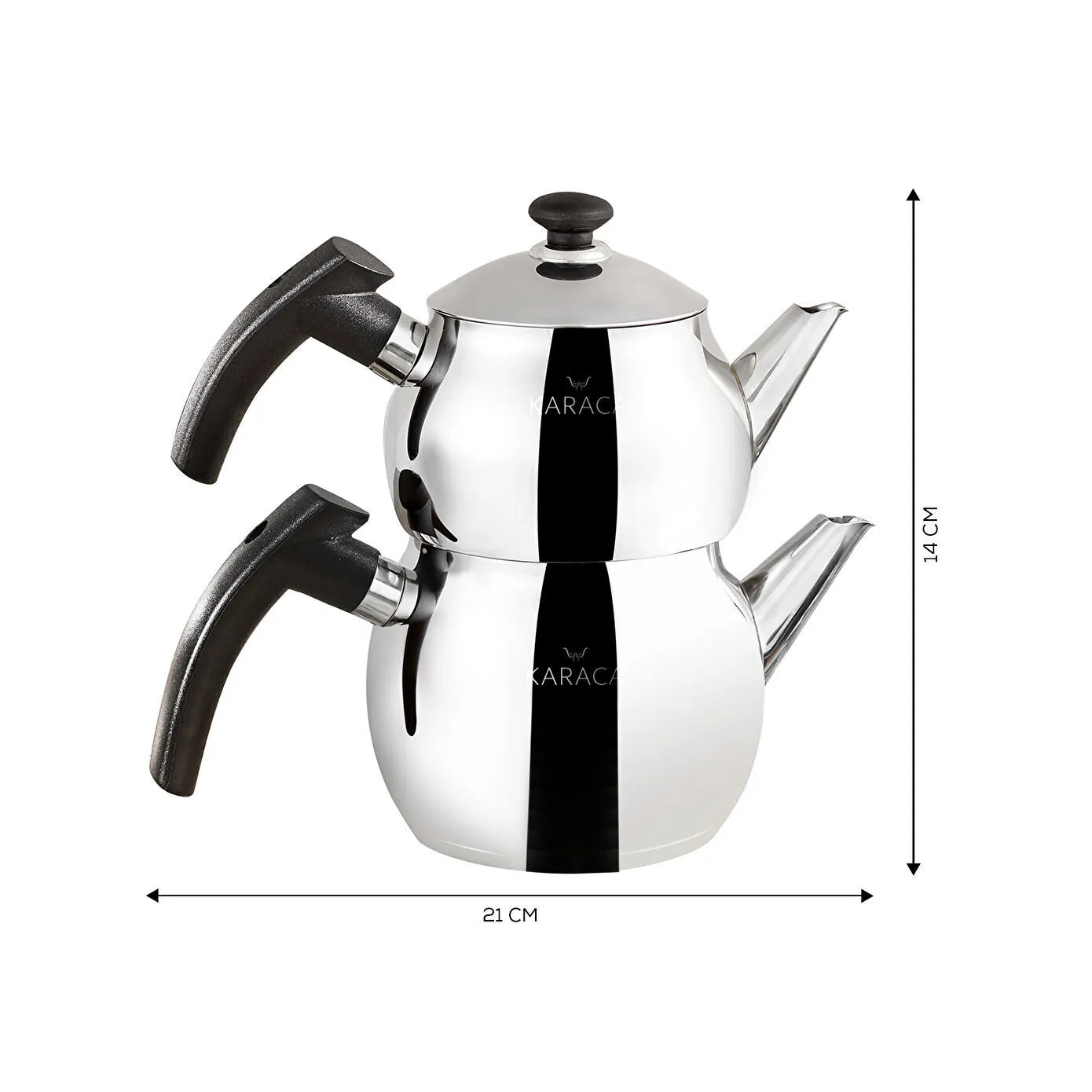 Adelya Mini Size Black Teapot Set with Induction Base