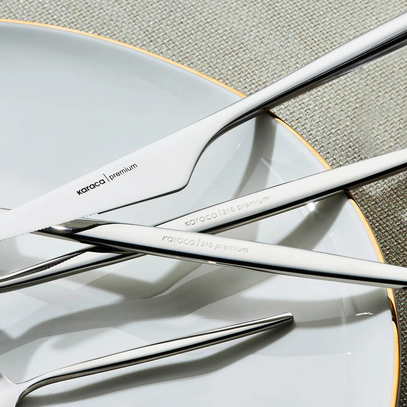 316 Premium Moongate Platinum 12 Person 84 Piece Cutlery Set