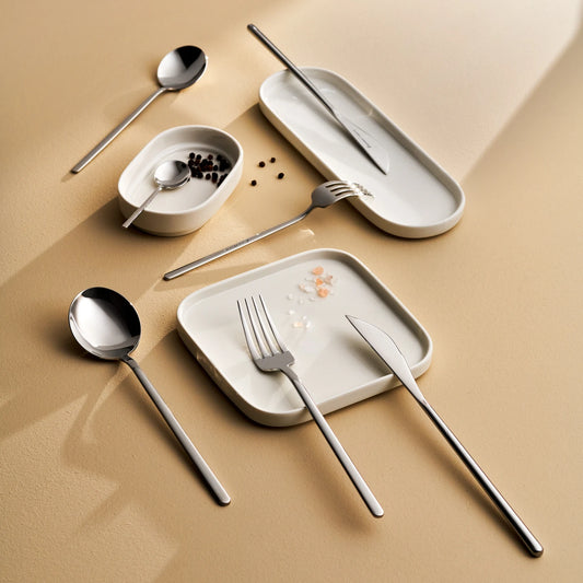 Elegance Focus Platinum 12 Person 84 Piece Cutlery Set