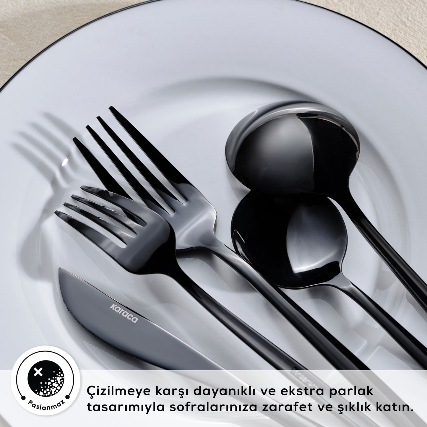 Karaca Orion 30-Piece Cutlery Set for 6 People Black