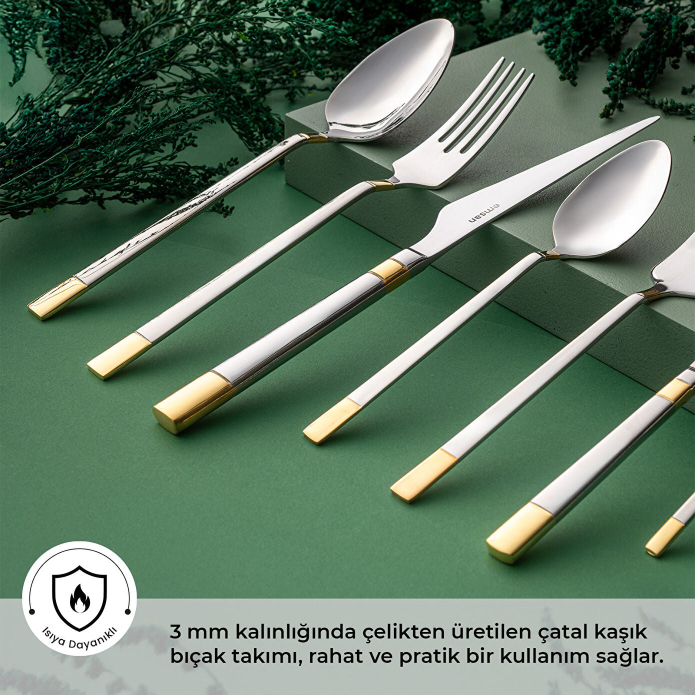 Elegance Duru Gold 84 Piece Luxury Boxed Cutlery Set for 12 People