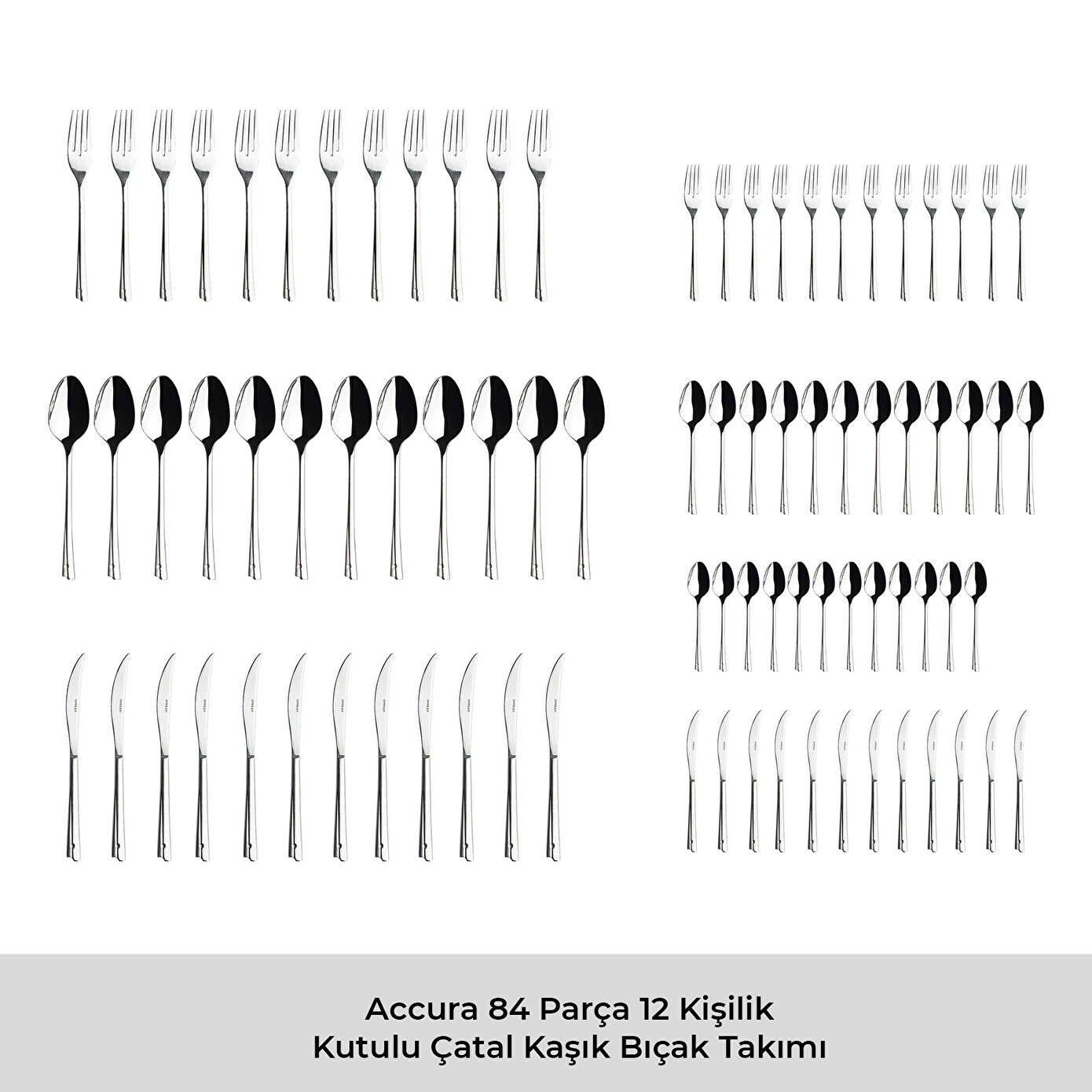 Accura 84 Piece Cutlery Set for 12 People
