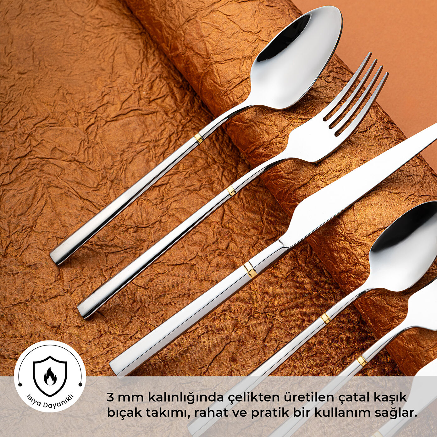 Prime Penta Gold 84 12 Piece Cutlery Set with Luxury Box