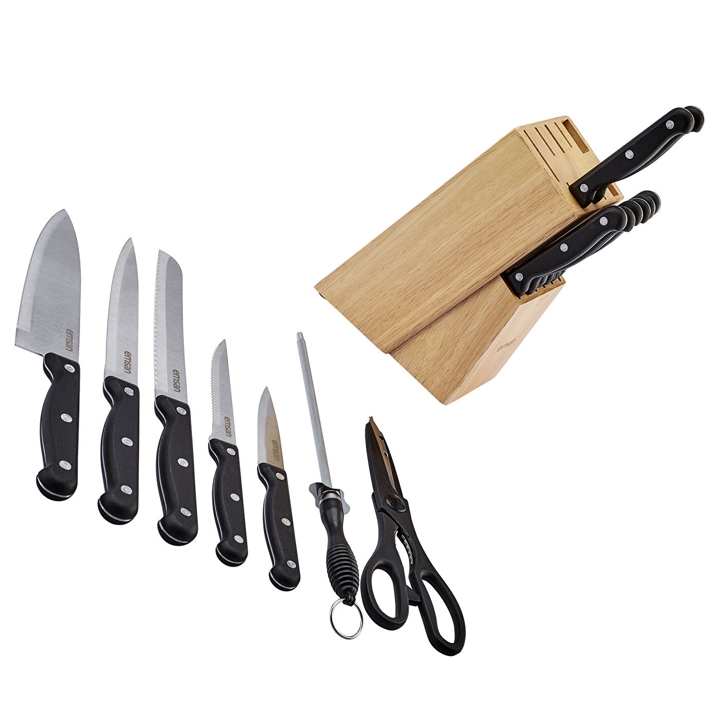 Emsan Universal 15 Piece Knife Set with Stand