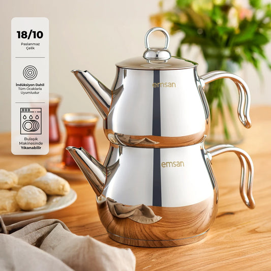 Lina Midi Teapot Set Inox 1 - 1.6 Lt