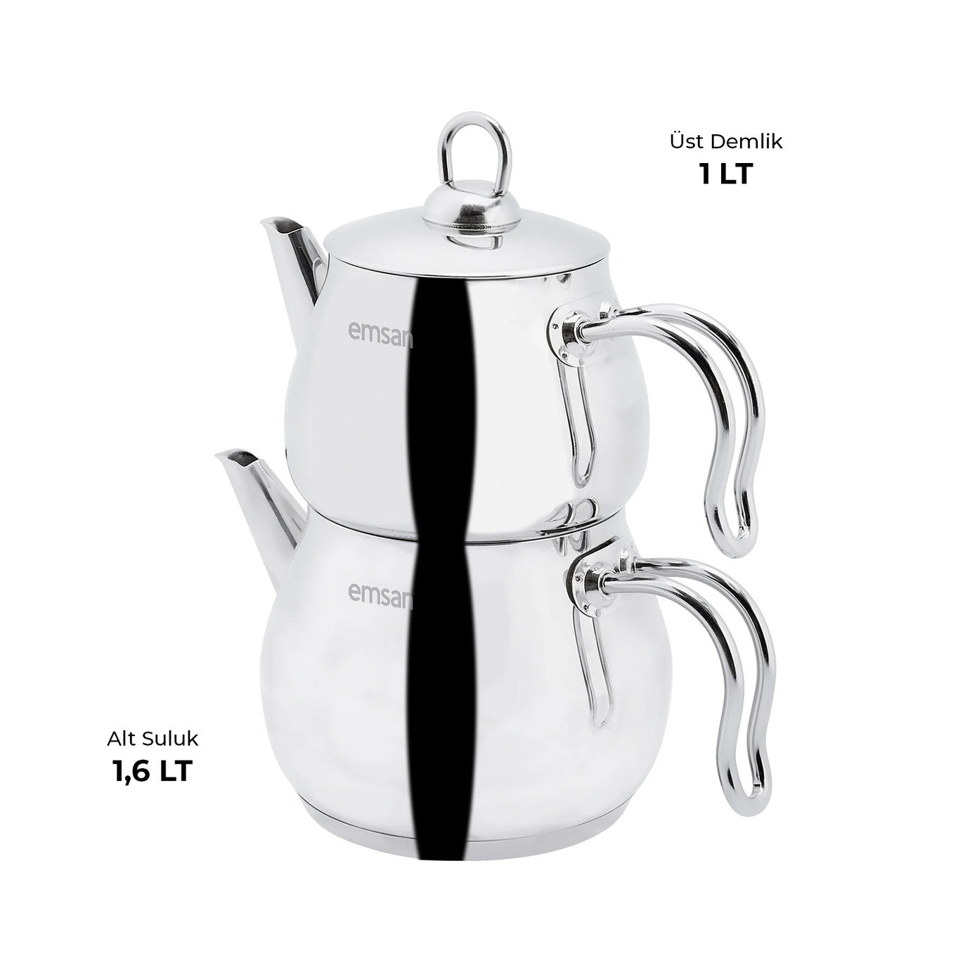 Lina Midi Teapot Set Inox 1 - 1.6 Lt