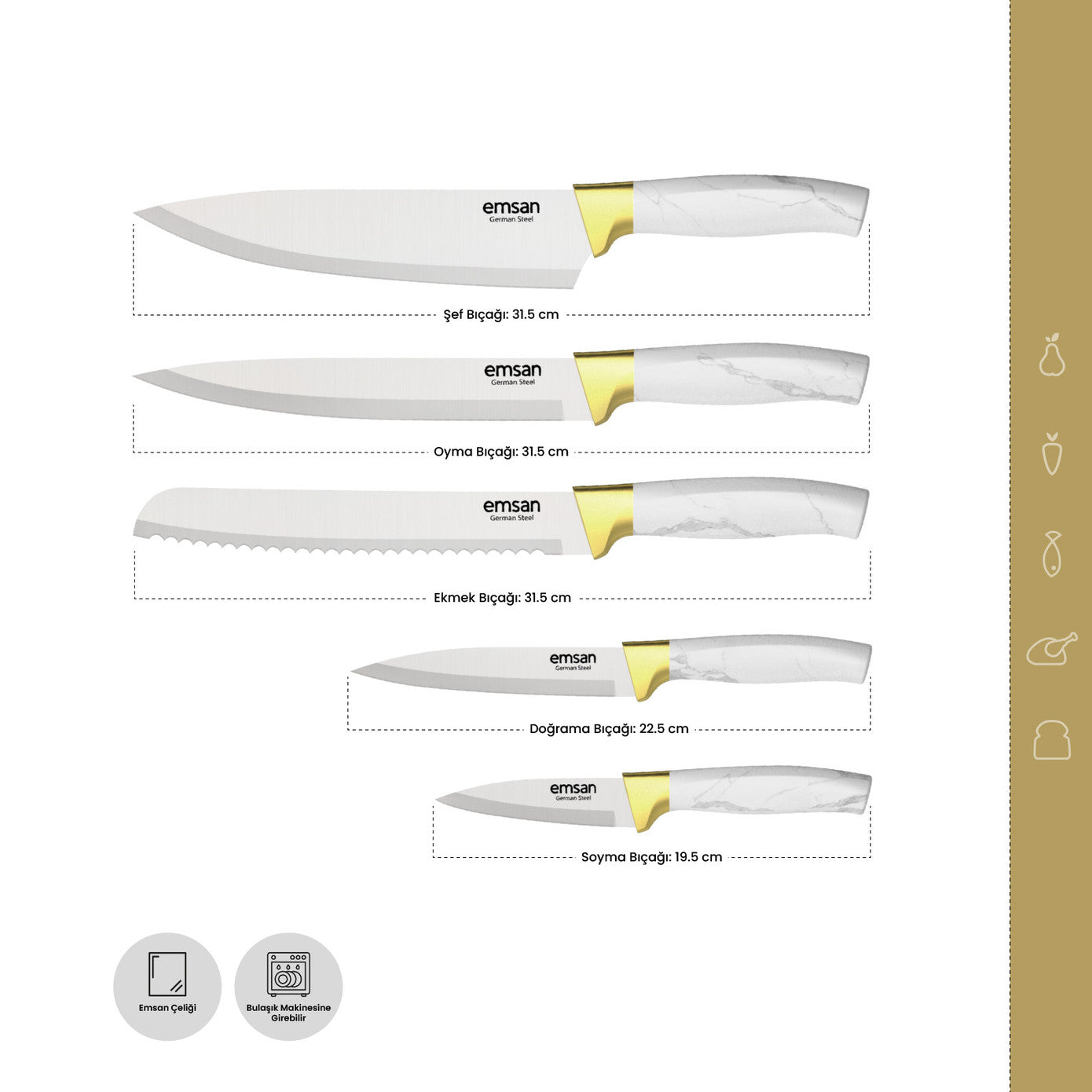 Emsan Artisan German Steel Knife Set