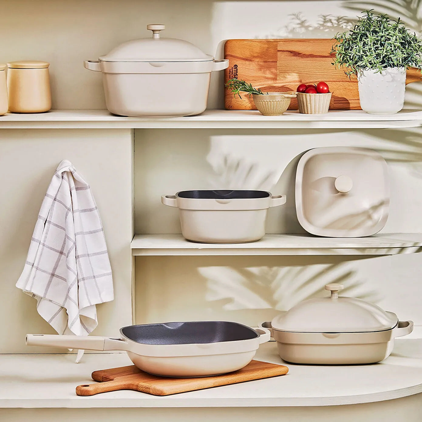 Emsan White Stone 7-Piece Cookware Set