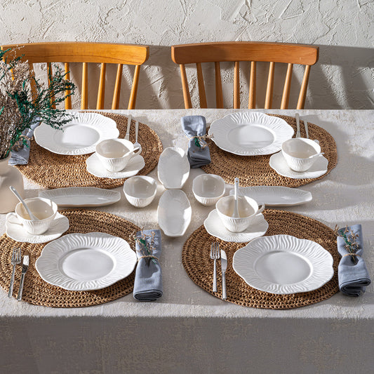 Flowery Porcelain 30 Piece Breakfast Set