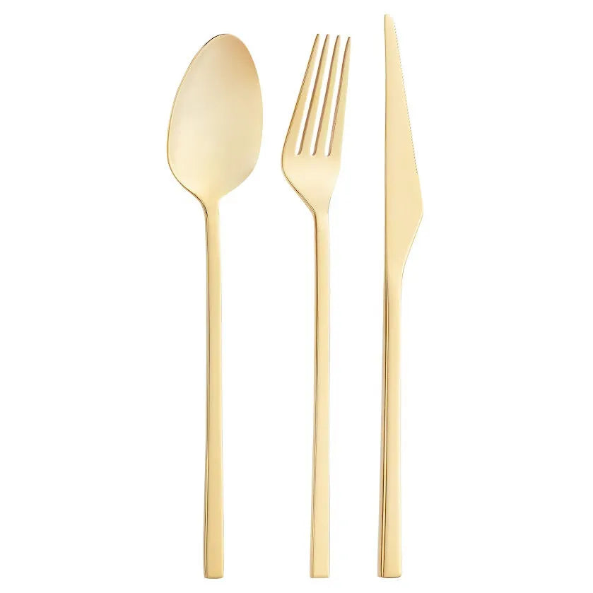 Emsan Alba 18-Piece Shiny Gold Dessert Boxed Cutlery Set
