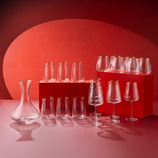 Emsan Brillante 19 Piece Glass Set Gold