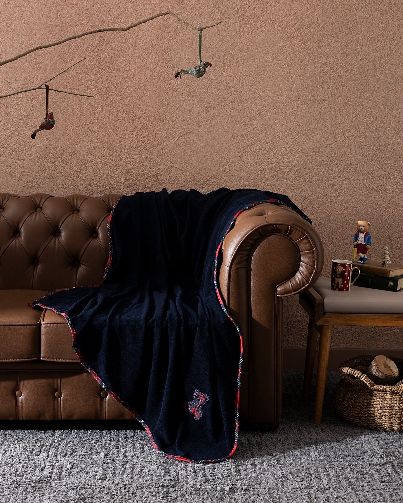 Tanise Sofa Throw - Navy Blue