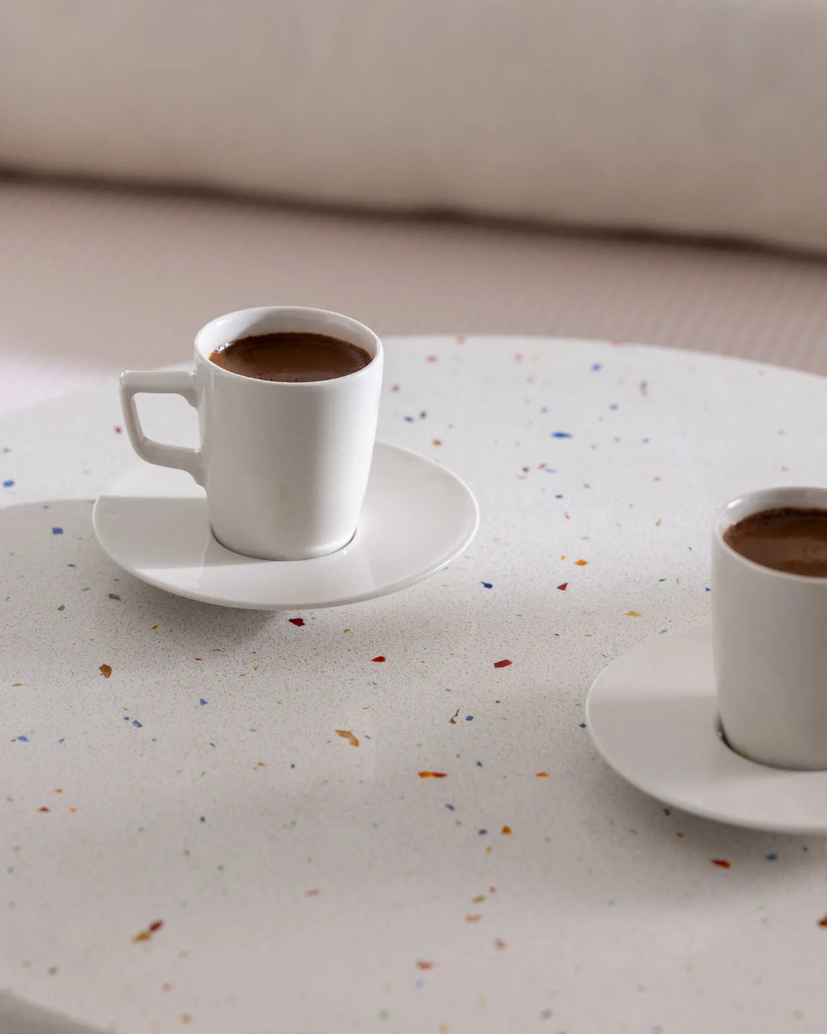 Rain Porcelain Coffee Cup 6 Person Set – White