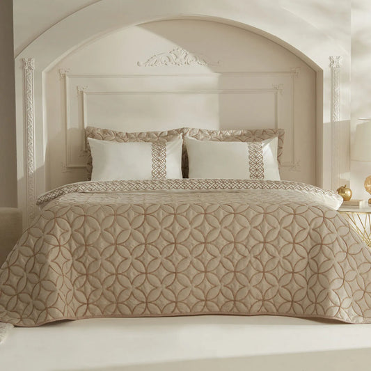 Spica Double 100% Cotton Duet Set Beige