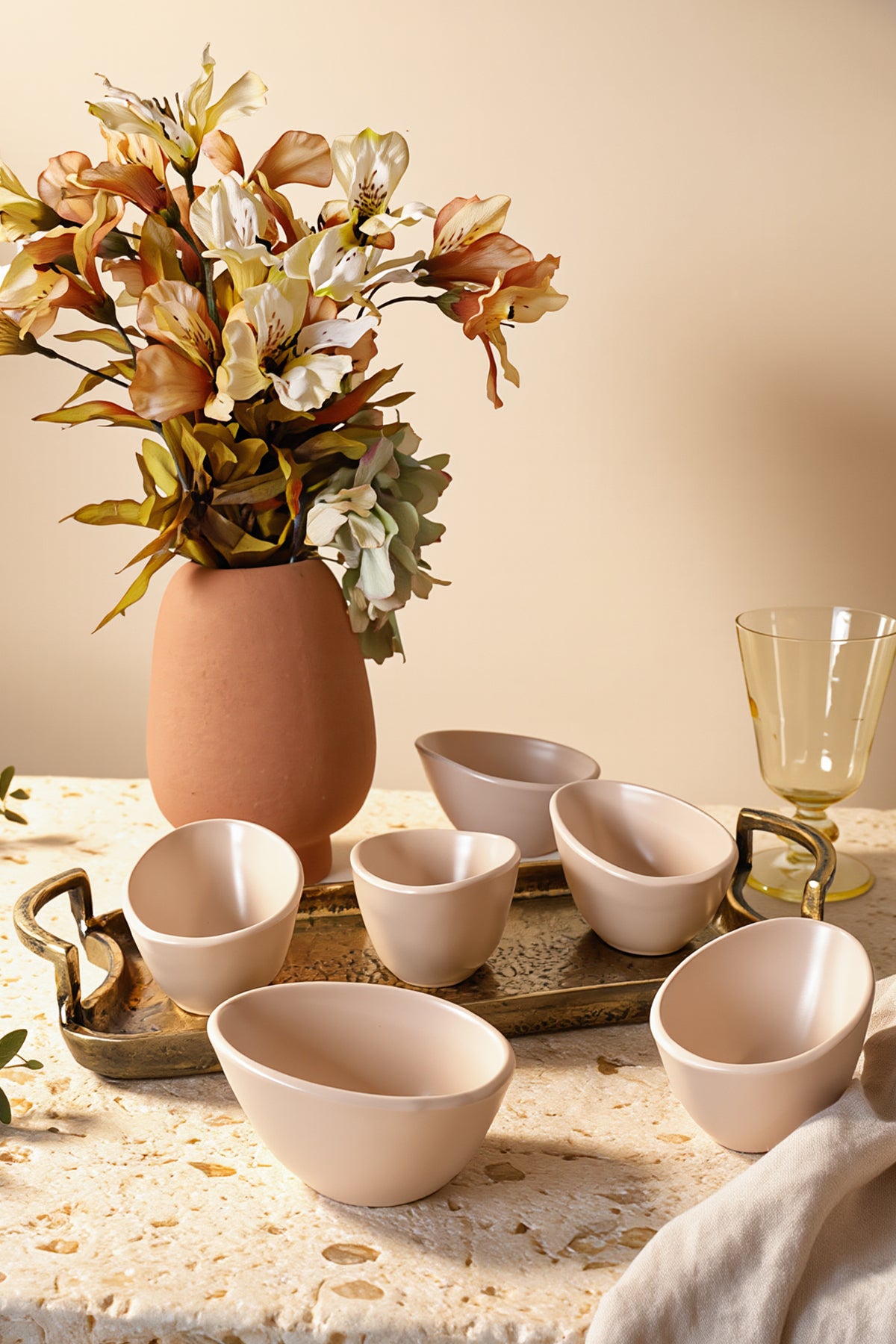 Ephesus Matte Cream Snack/Sauce Dish, 10 cm, 6 Pieces