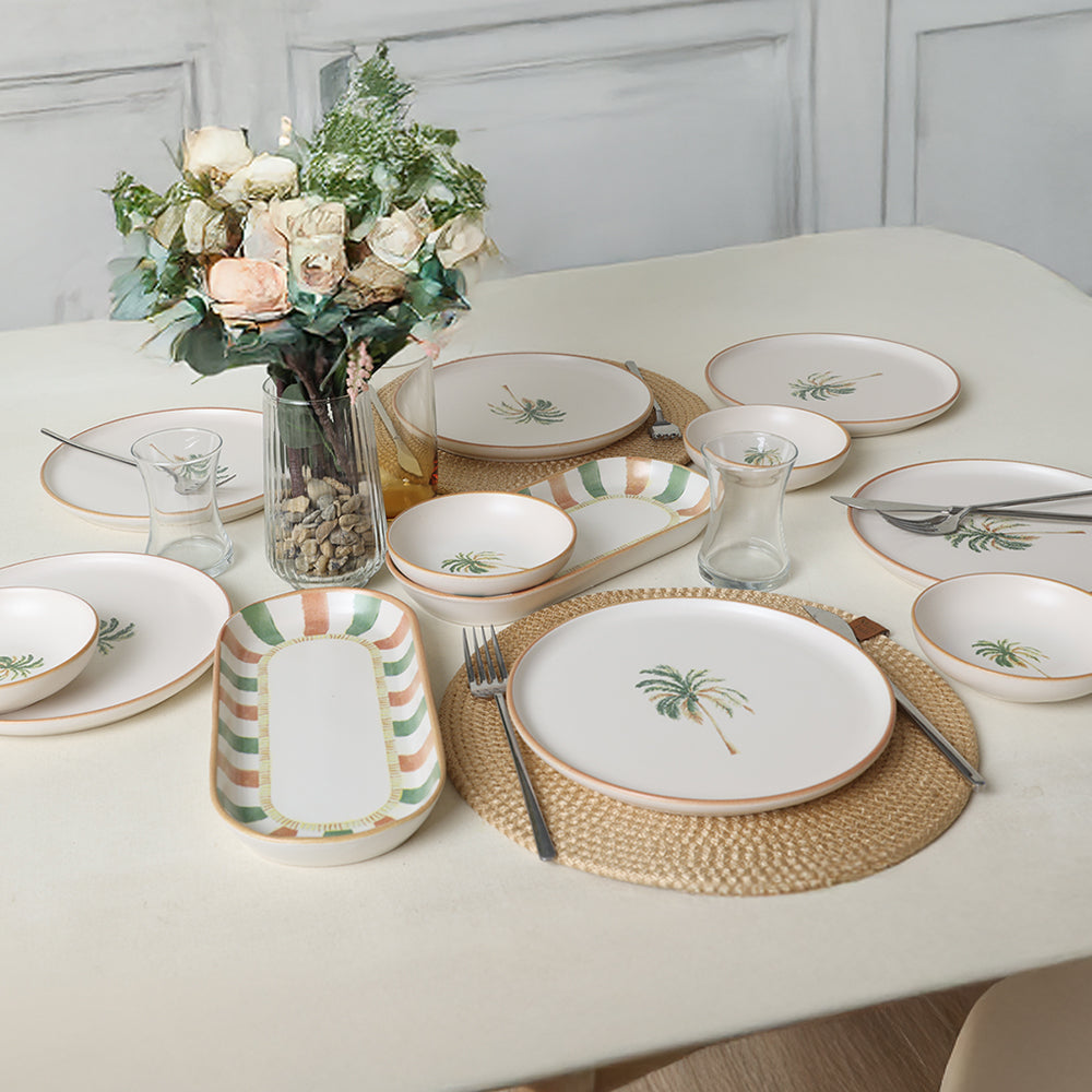 Bronze Palmiye Breakfast Set 12 Pieces 6 Person