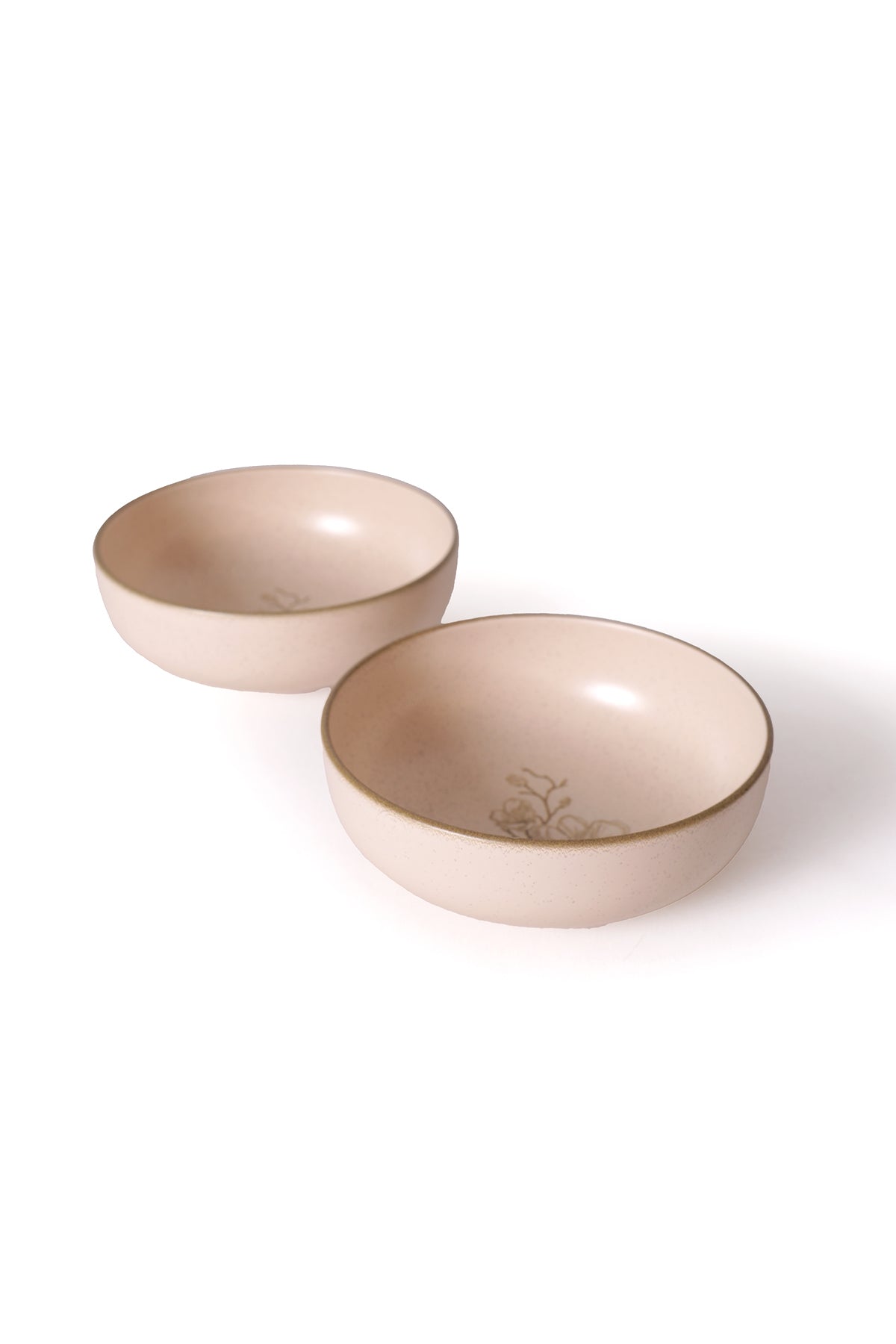 Taupe Bloom Salad Bowl 18 cm 2 Pieces