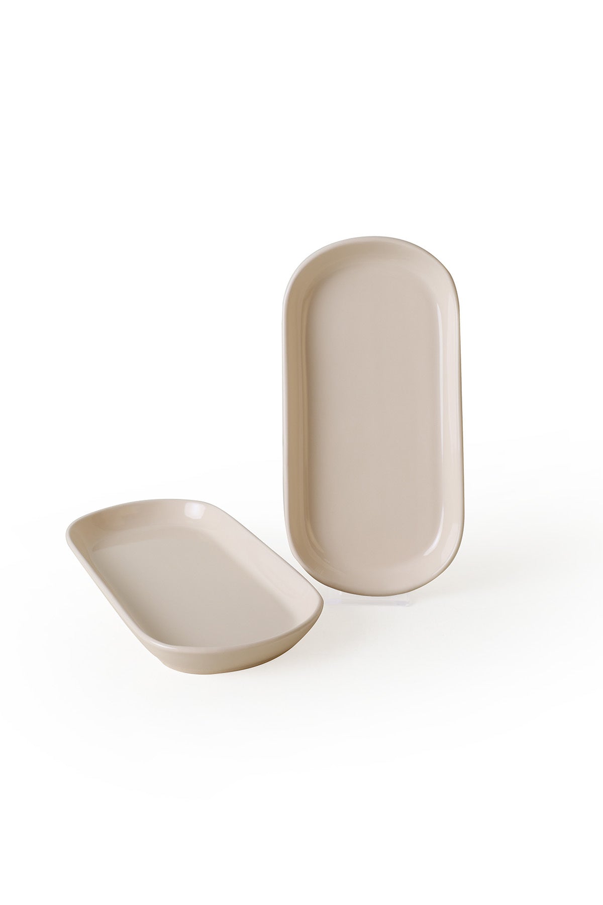 Cream Noyan Boat-Shaped Plate 28 cm 2 Pieces