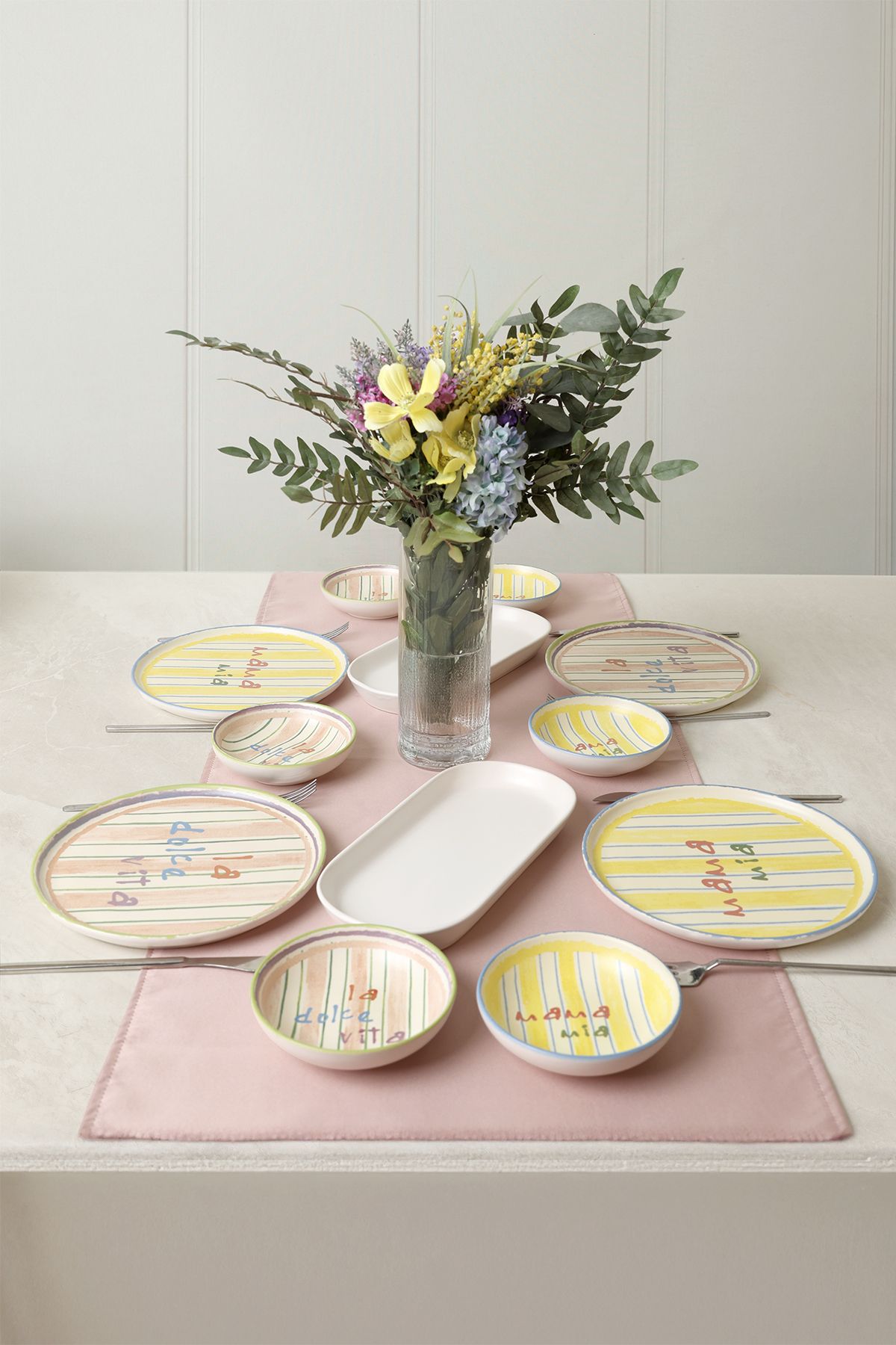 Mama Mia & La Dolce Vita Breakfast Set, 12 Pieces, for 4 People