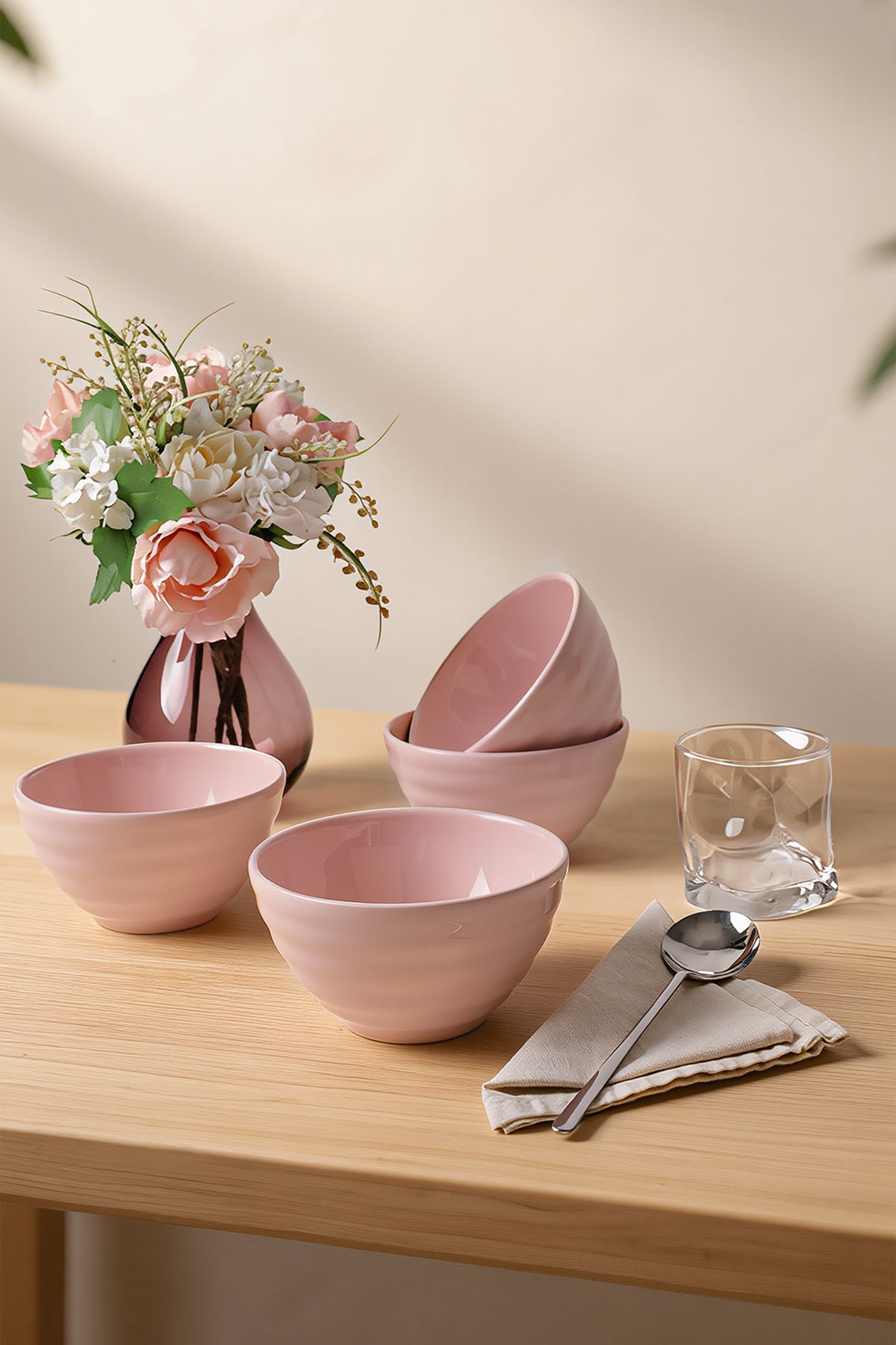 Light Pink Escargot Bowl 14 cm 4 Pieces