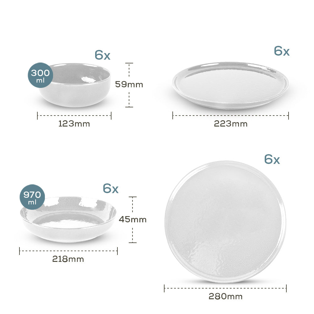 Straw Nordic Dinner Set 24 Pieces for 6 People