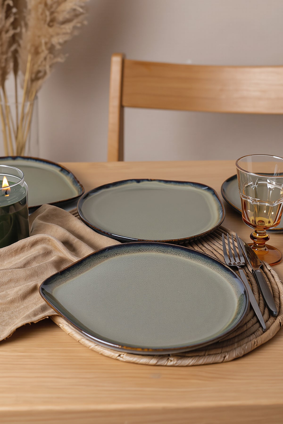 Reactive Green Serenity Serving Plate 27 cm 6 Pieces