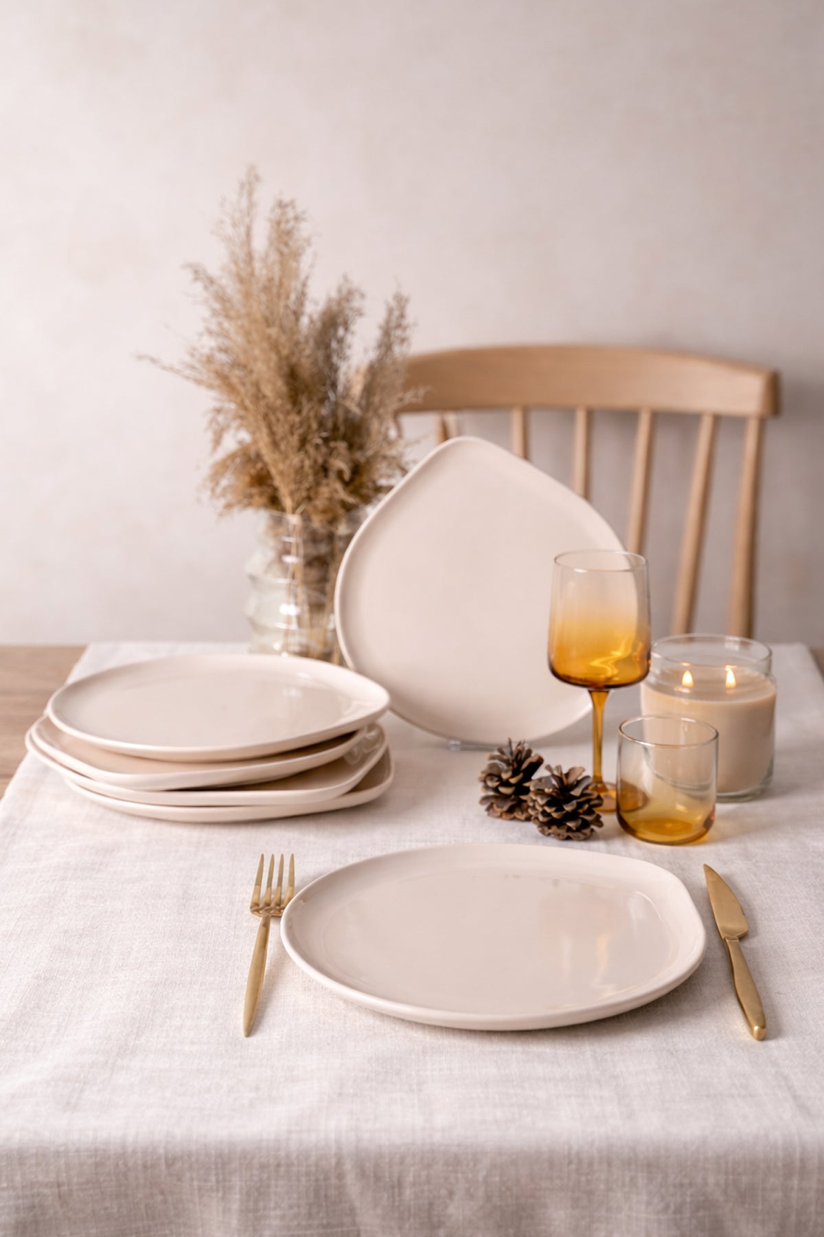 Cream Serenity Serving Plate 27 cm 6 Pieces