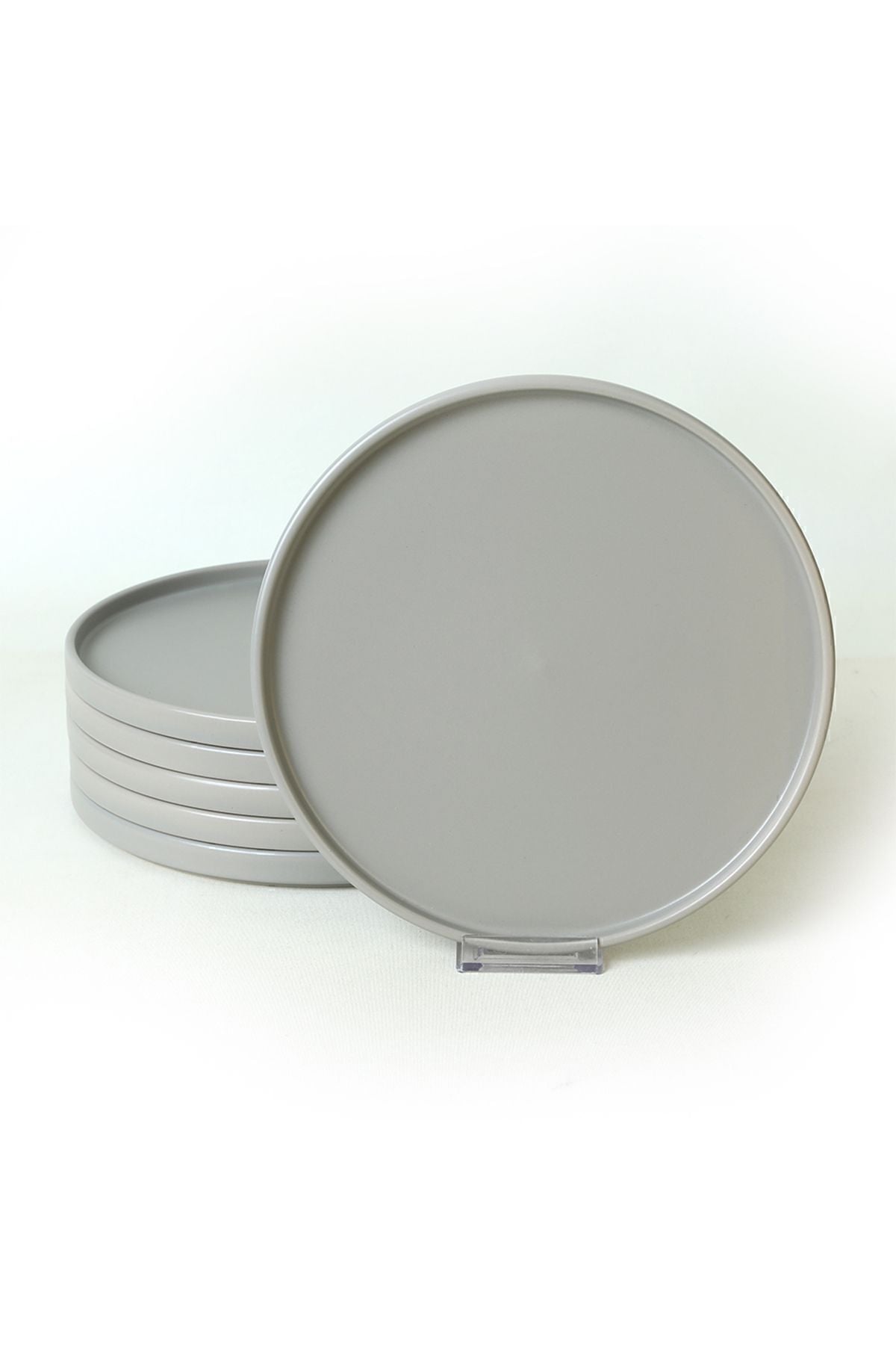 Matte Gray Stackable Serving Plate 27 cm 6 Pieces