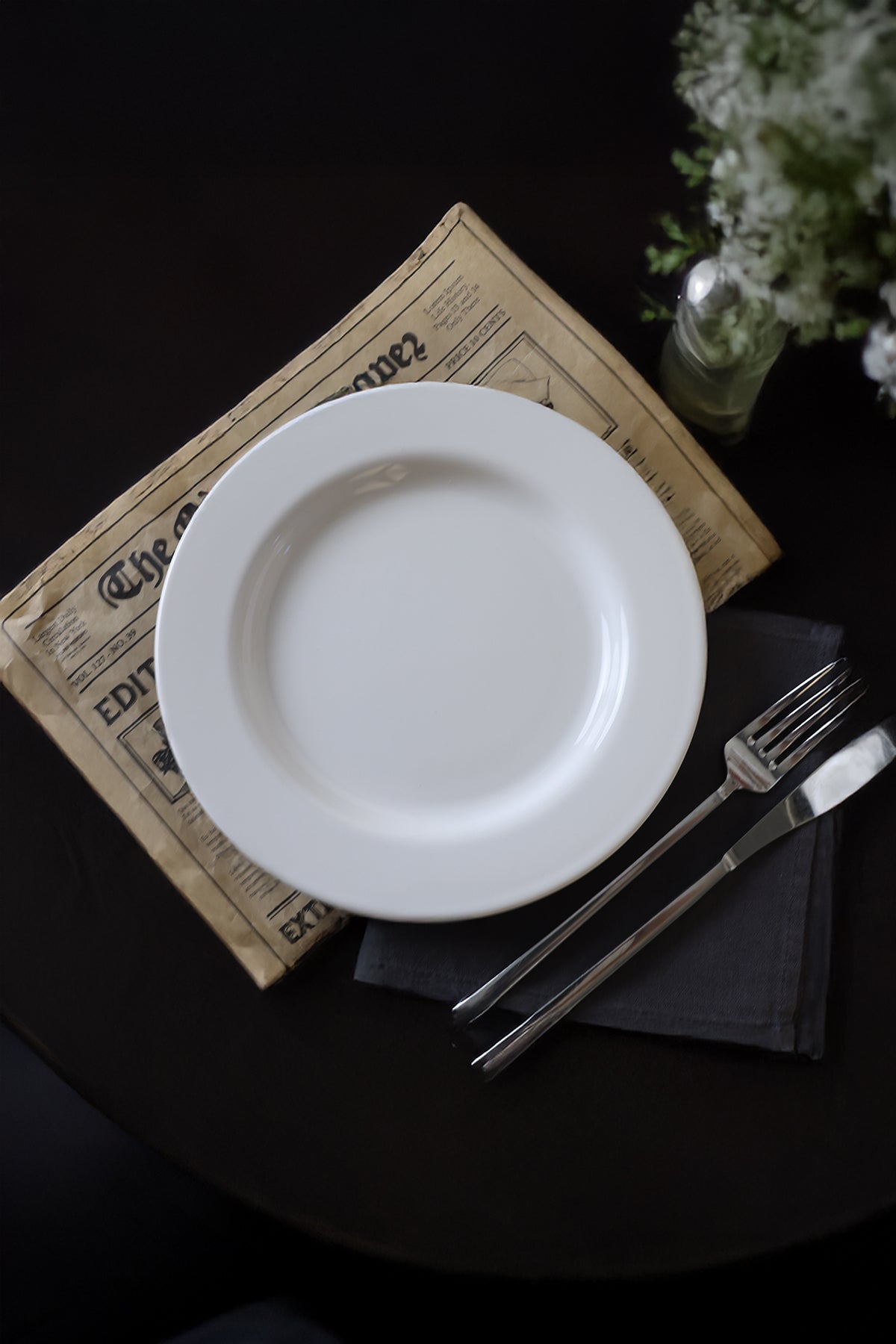 White Assos Dessert Plate, 22 cm, 6 Pieces
